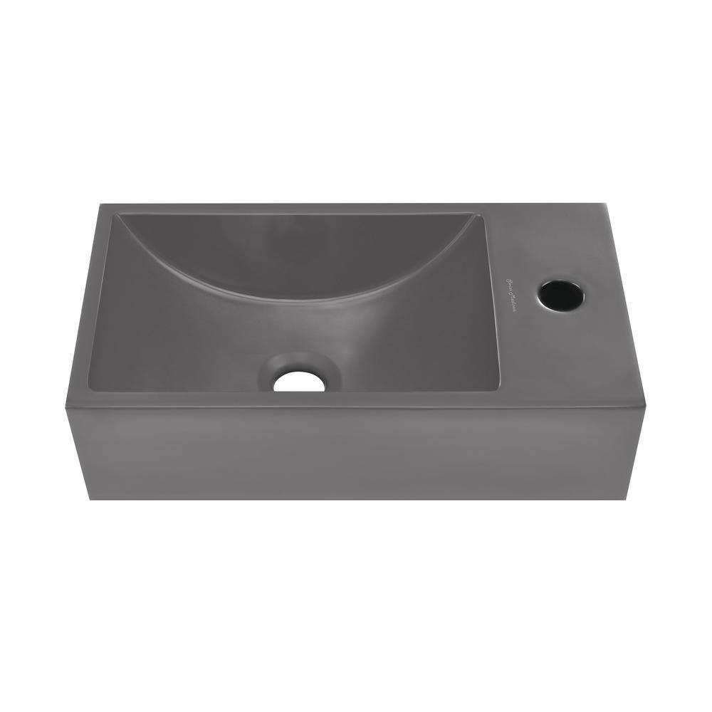 Lisse 17.5" Dark Grey Ceramic Wall-Mount Vessel Sink