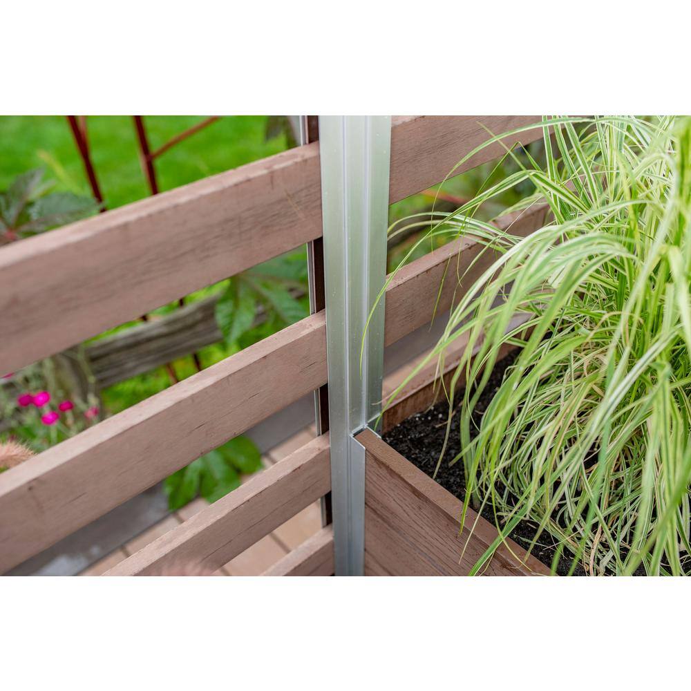 Espresso Brown Vinyl Parklette Planter Box with Trellis