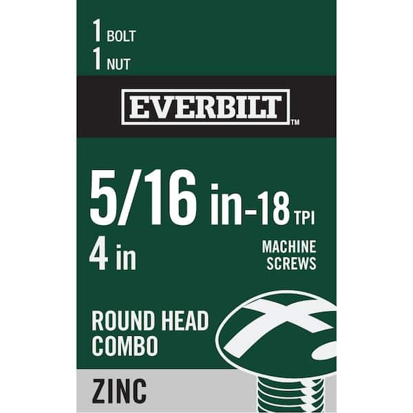 Everbilt 5/16 in. x 4 in. Phillips-Slotted Round-Head Machine Screw