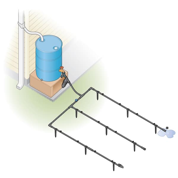 Complete Drip Kit for Rain Barrel Irrigation (for 50 Plants)