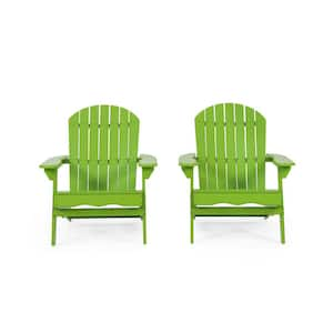 Obadiah Light Green Folding Wood Adirondack Chair (2-Pack)