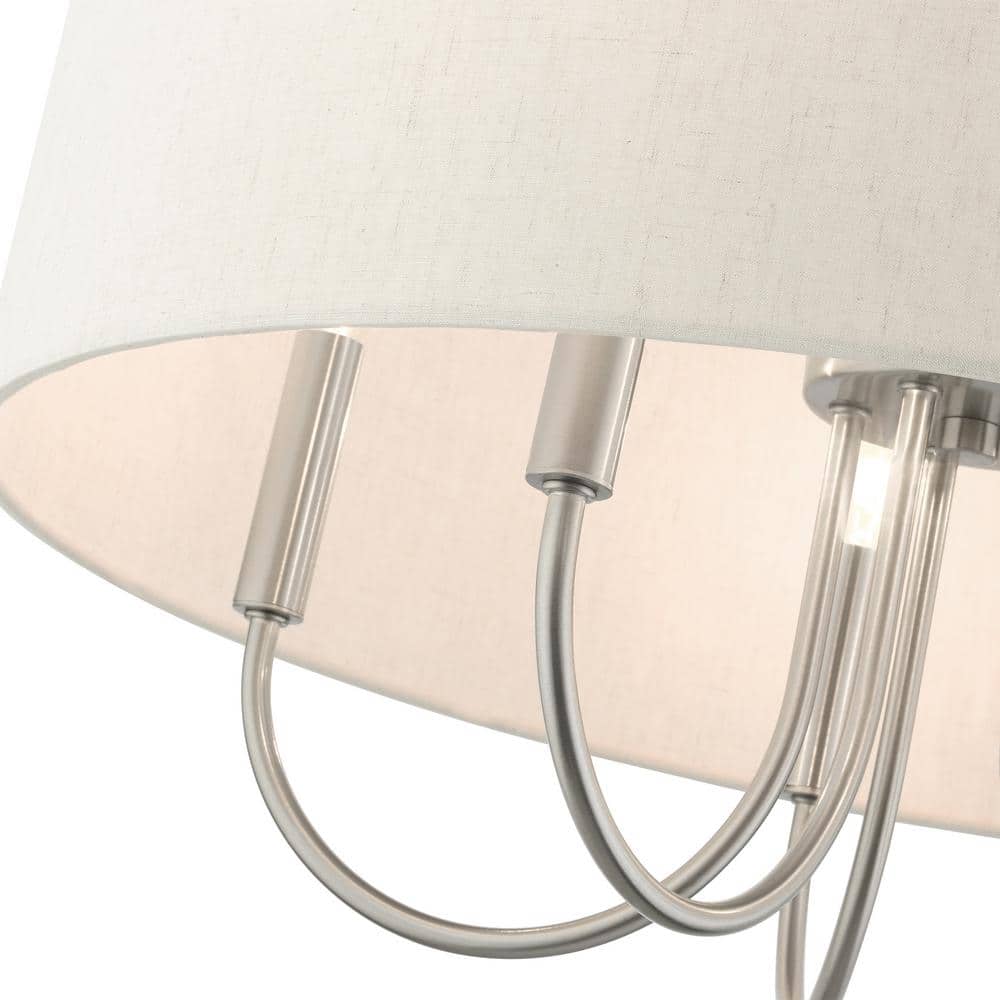 Mini Drum 5-Light Brushed Nickel Pendant Chandelier