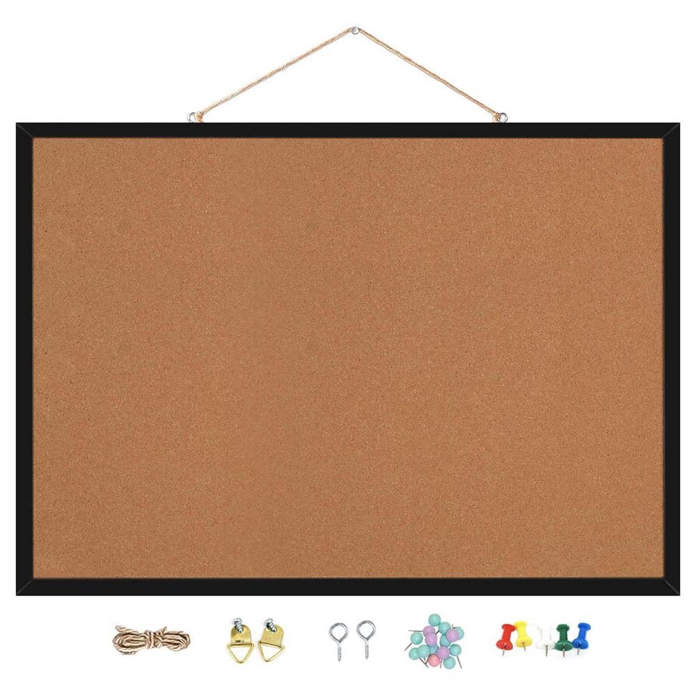 Co+fe ウッドボード Afoxsos 20 x 28 Double Sided Cork Whiteboard Combo Black Wooden