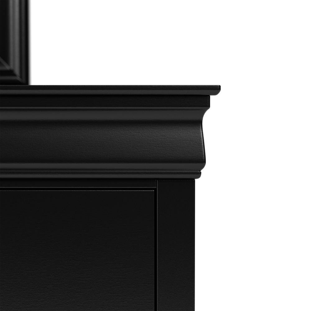 Black Solid Wood 6-Drawer Dresser with Mirror
