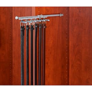 9-Hook Chrome Pull-Out Belt Scarf Rack