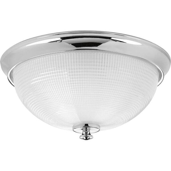 Progress Lighting Lucky Collection 3-Light Polished Chrome Flush Mount with Frosted Prismatic Glass