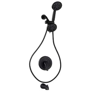 Single Handle 7-Spray Tub and Shower Faucet 1.8 GPM in. Matte Black Pressure Balance Valve Included