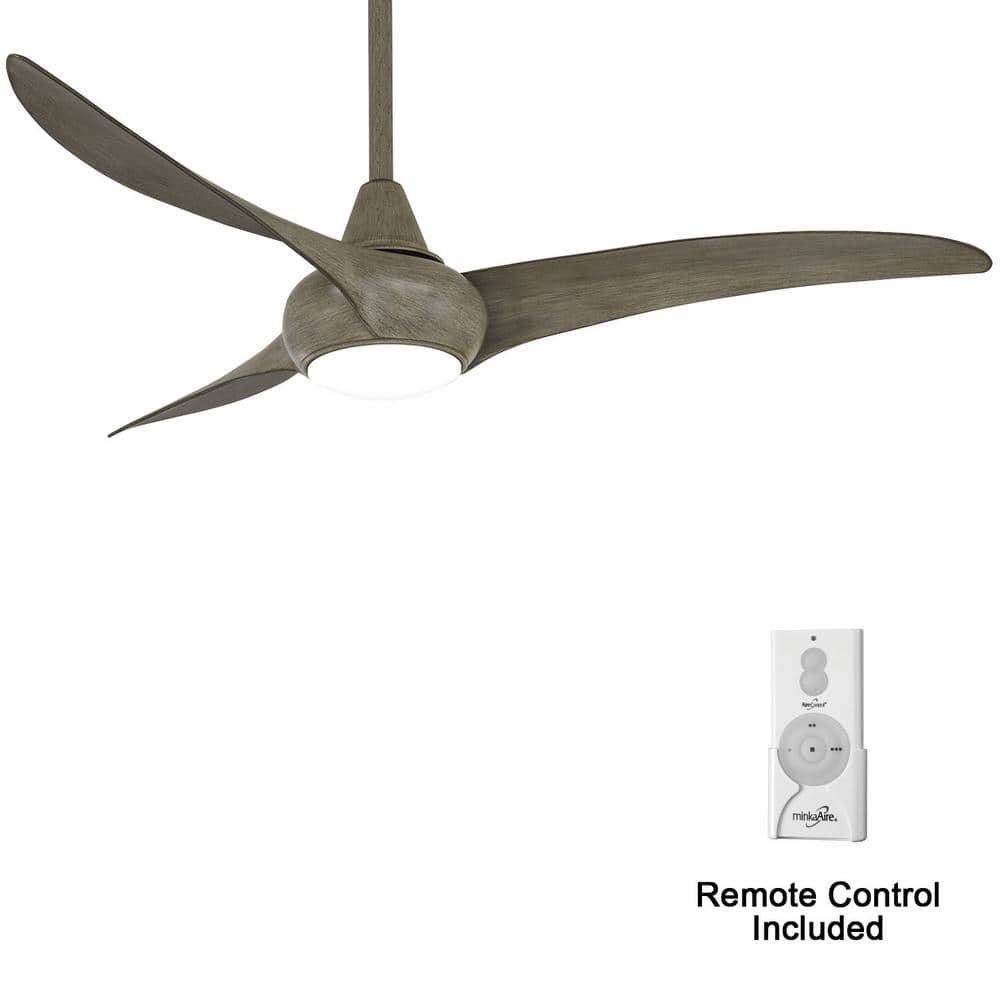 MINKA-AIRE Light Wave 52 in. LED Indoor Driftwood Ceiling Fan with Light  and Remote Control F844-DRF - The Home Depot