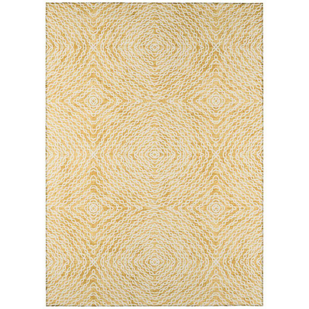 Bravado Gold 9 ft. x 12 ft. Geometric Indoor/Outdoor Washable Area Rug