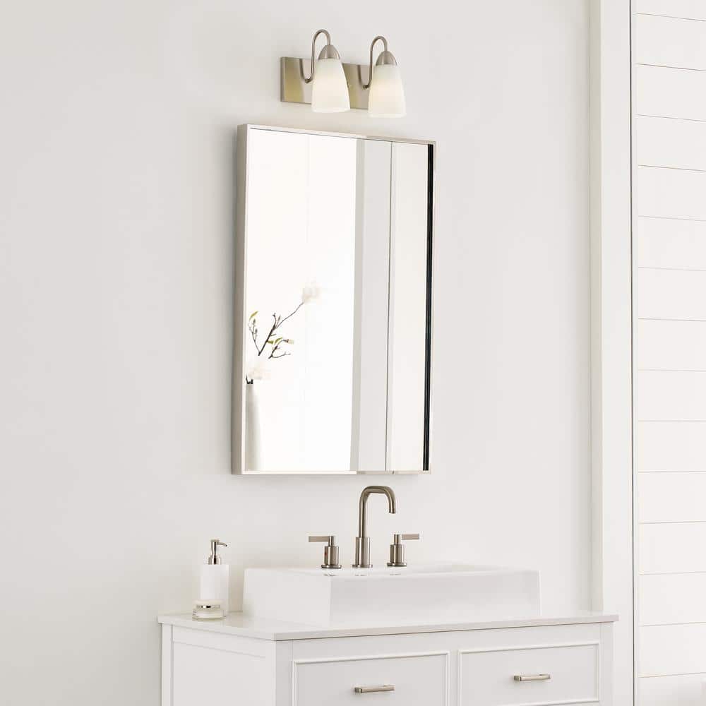 Seville Modern Brushed Nickel Two-Light Vanity Fixture