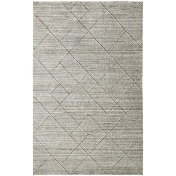 2 ft. x 8 ft. Gray, Ivory Striped Area Rug