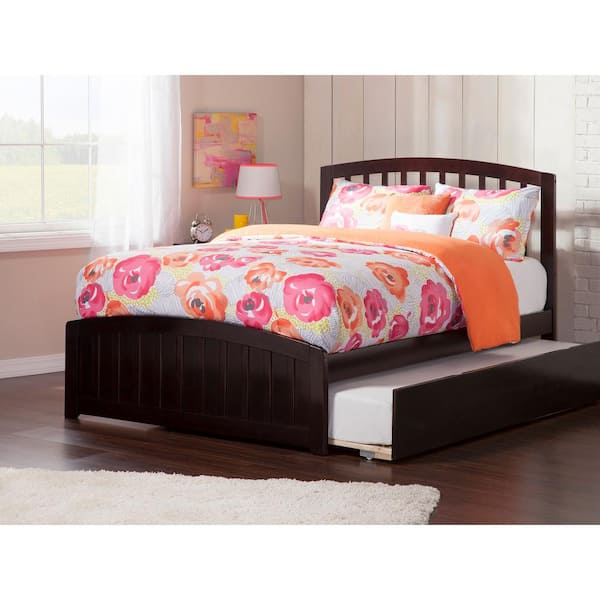 AFI Richmond Espresso Full Platform Bed with Matching Foot Board with Twin Size Urban Trundle Bed