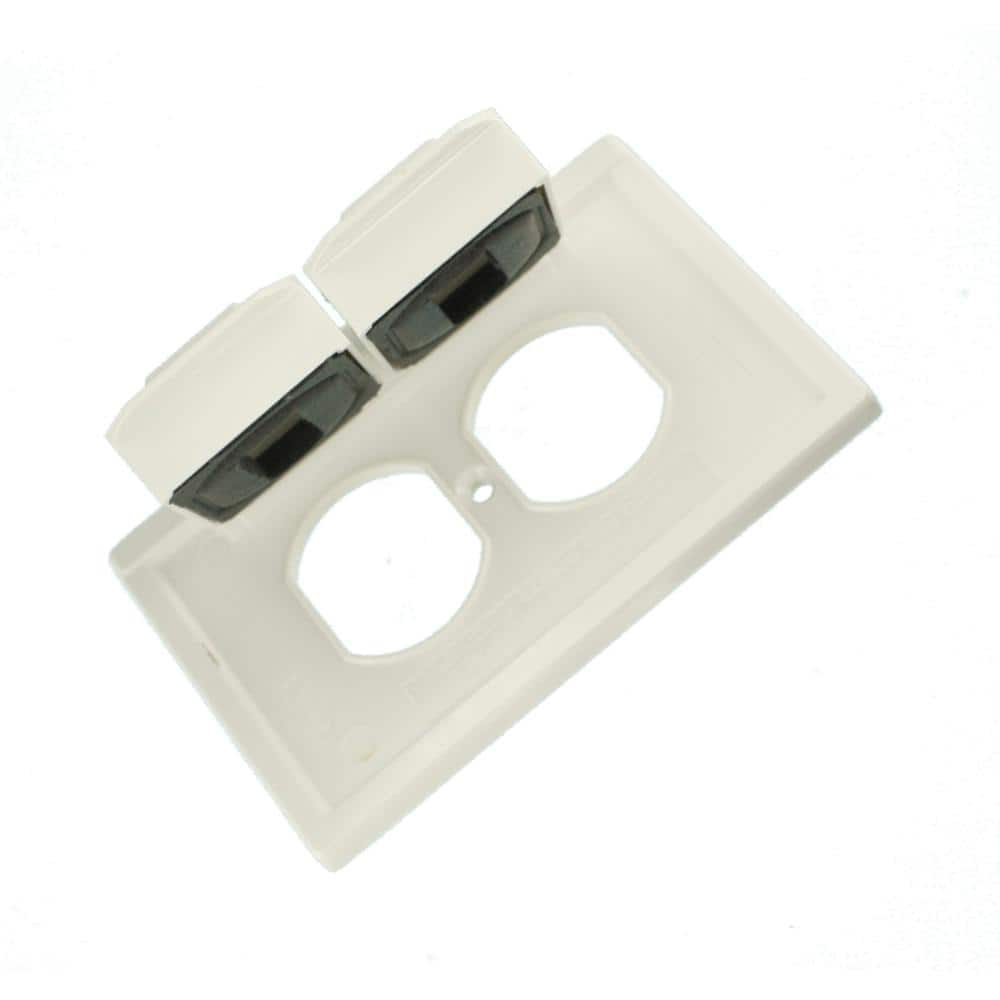 White Thermoplastic 1-Gang Weatherproof Duplex Outlet Cover