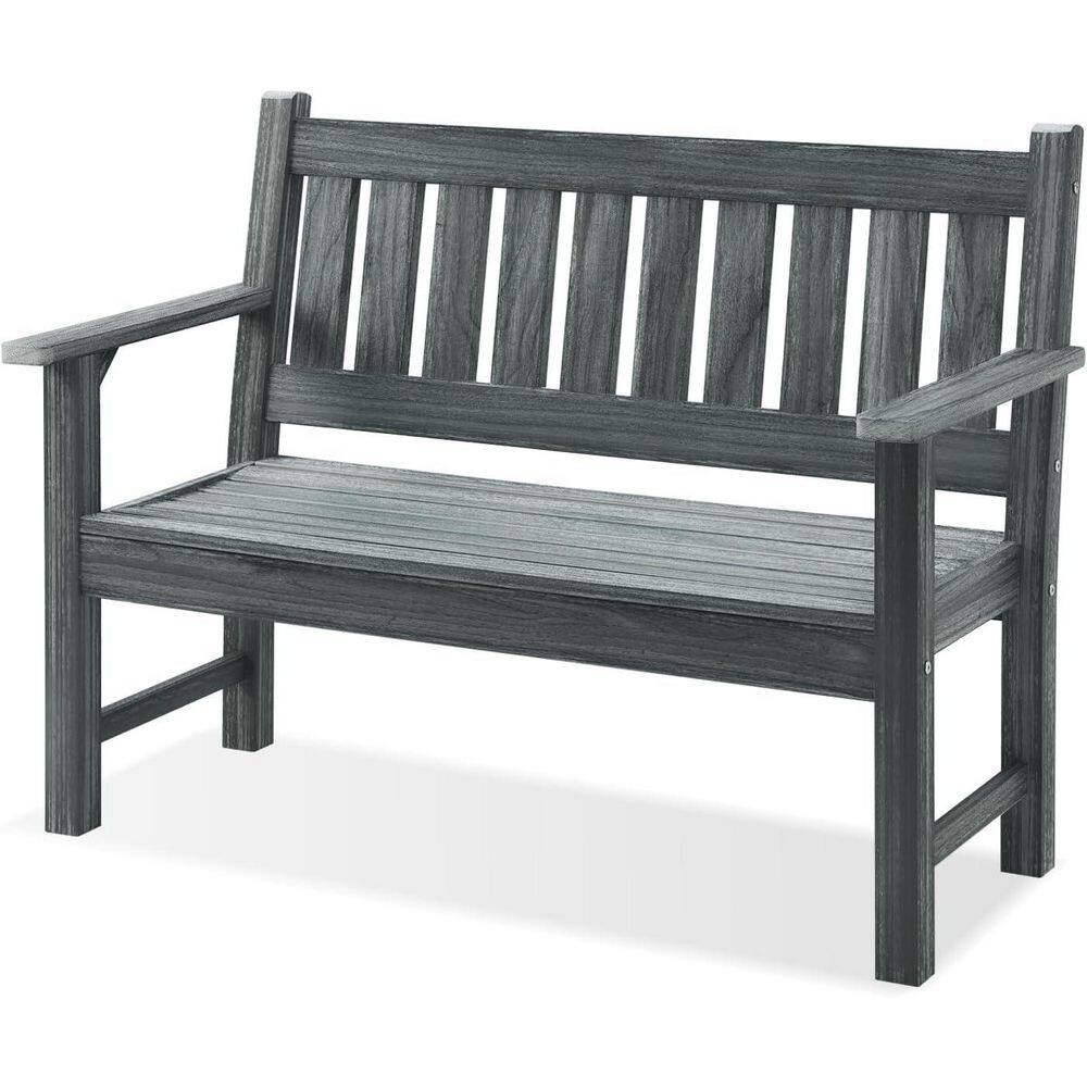 Dark Gray 2-Person Garden Bench Plastic Outdoor Loveseat price history on PriceWatchPro