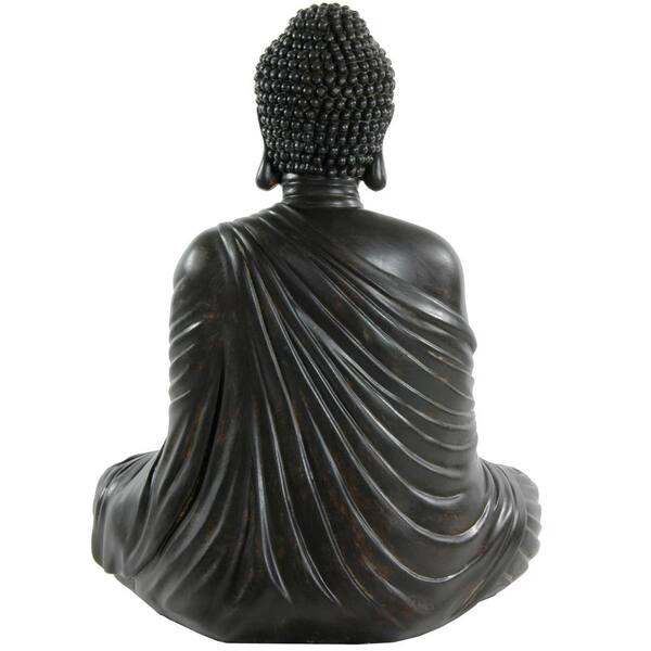 Red Lantern 17 in. Japanese Sitting Buddha Decorative Statue STA