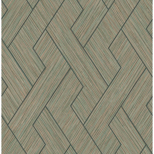 Advantage Ember Copper Geometric Basketweave Paper Non-Pasted Textured Wallpaper