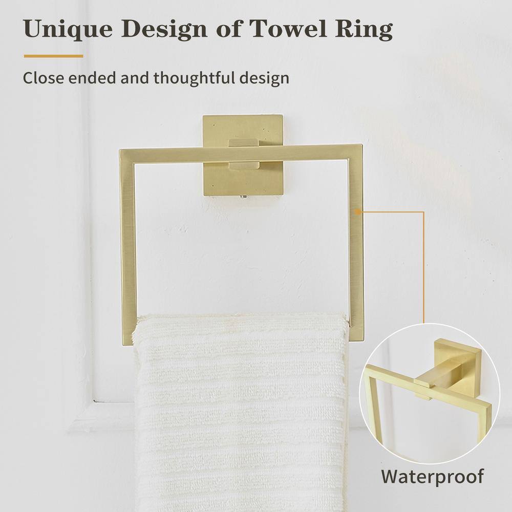 Brushed Gold Stainless Steel 4-Piece Bathroom Hardware Set