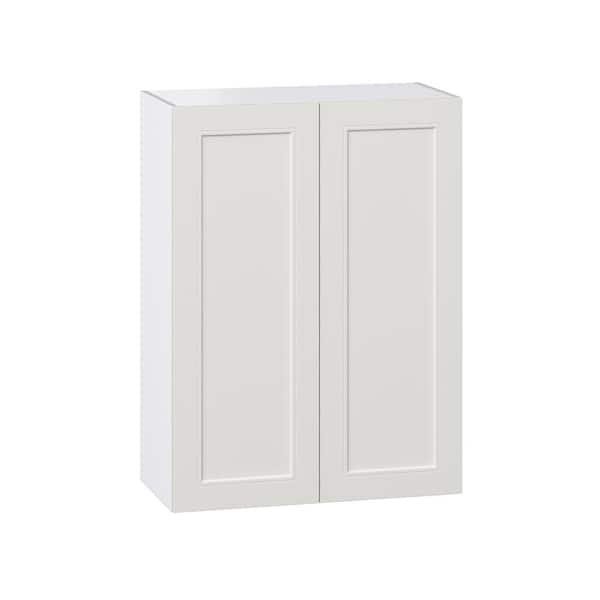 J COLLECTION 30 in. W x 40 in. H x 14 in. D Littleton Painted Light Gray Recessed Assembled Wall Kitchen Cabinet