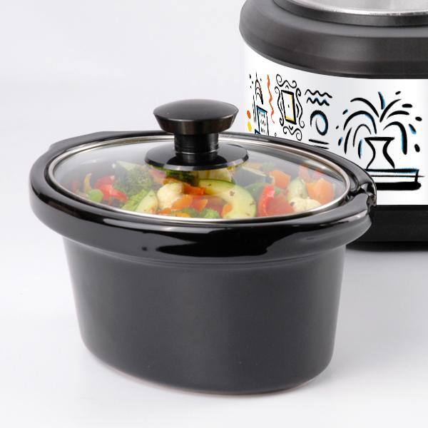 Friends Themed White Triple Slow Cooker Buffet Server
