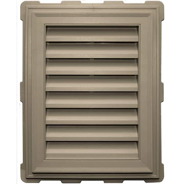 Builders Edge 20.2 in. x 26.2 in. Rectangular Brown/Tan Plastic UV Resistant Gable Louver Vent