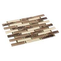 Saga Adventure Tan/Brown 13-1/4 in. x 11-3/4 in. Rectangle Smooth Glass/Stone Mosaic Tile (5.4 sq. ft./Case)