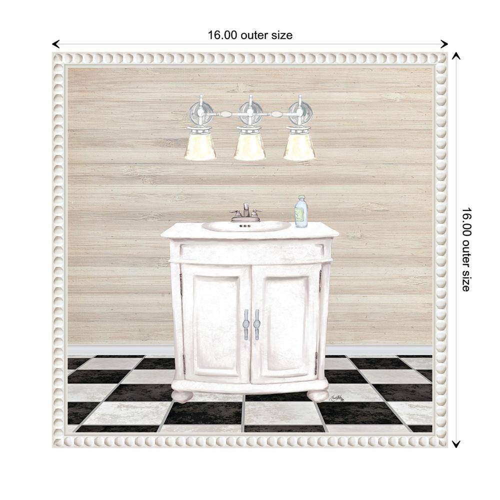 Elizabeth Medley White Canvas Bathroom Wall Art with Quote