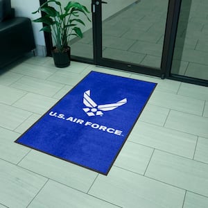 Blue 3' x 5' U.S. Air Force High-Traffic Indoor Mat with Durable Rubber Backing Tufted Solid Nylon Rectangle Area Rug