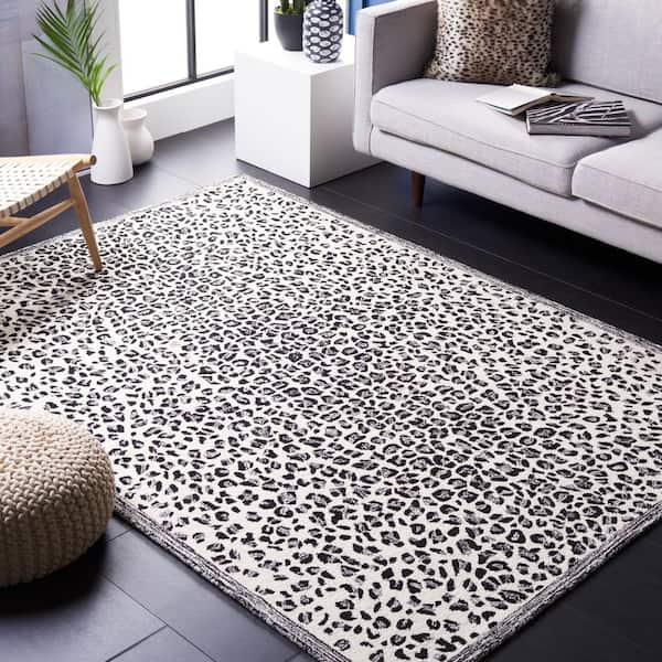 Metro Black/Ivory 8 ft. x 10 ft. Animal Print Area Rug