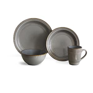 Allure 16-Piece Grey Dinnerware Set
