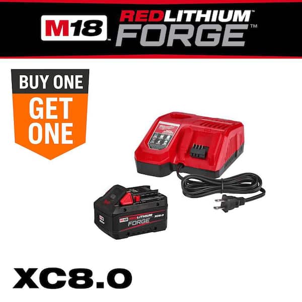 M18 18-Volt Lithium-Ion REDLITHIUM FORGE Starter Kit with 8.0Ah Battery and Rapid Charger
