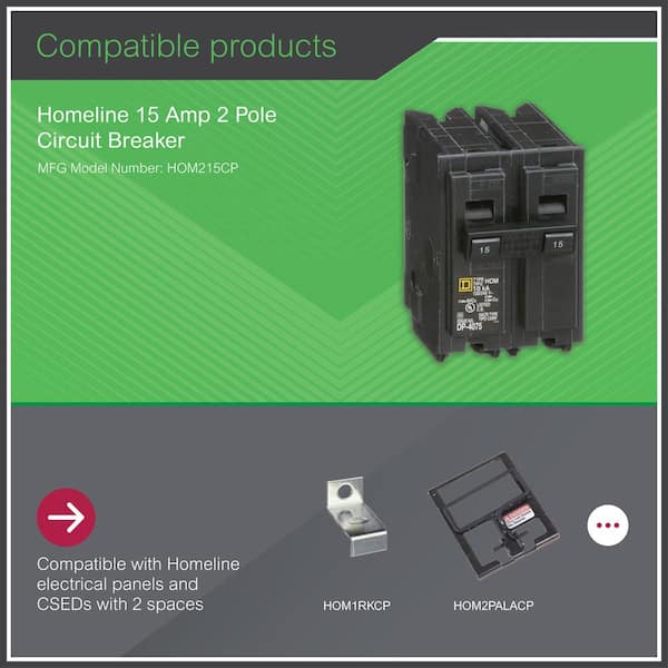 Homeline 15 Amp 2-Pole Circuit Breaker Homeline 15 Amp 2-Pole Circuit Breaker