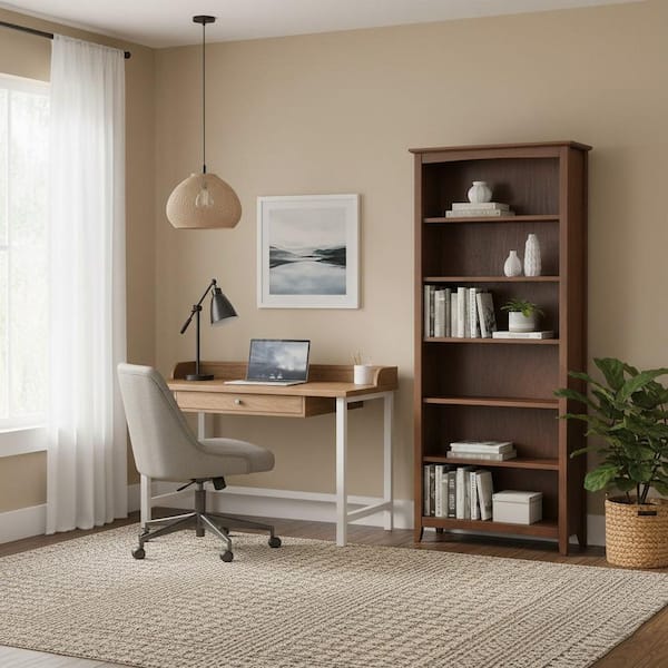 72 in. Espresso Wood 6-shelf Standard Bookcase with Adjustable Shelves