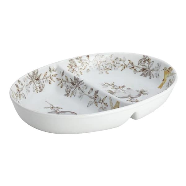 BonJour Dinnerware Fruitful Nectar Porcelain Stoneware 11 in. Divided Dish