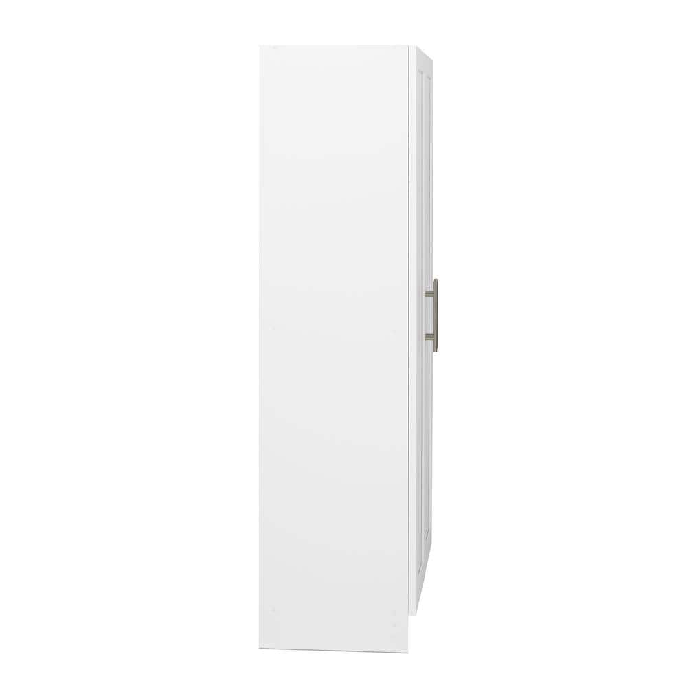 White Tall Utility Storage Cabinet with Adjustable Shelves