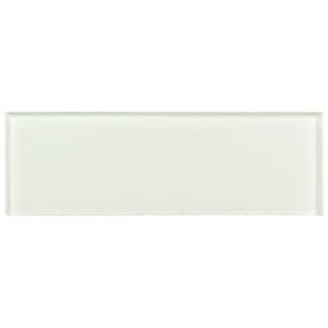 Enchant Elle Fabu White Glossy 4 in. x 12 in. Smooth Glass Subway Wall Tile (4.88 sq. ft./Case)