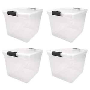 31 Qt. Secure Latch Large Clear Stackable Storage Container Bin, 4 Count