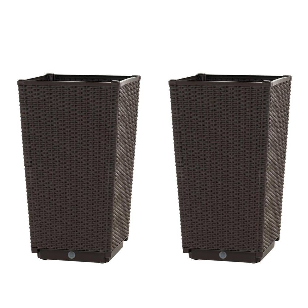 13 in. x 13 in. x 22.5 in. Outdoor PP Flower Pot in Brown with Drain Hole price history on PriceWatchPro