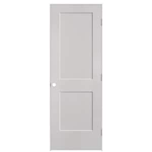 28 in. x 80 in. 2-Panel Logan Left-Hand Solid Core Silver Bullet Molded Composite Single Prehung Interior Door