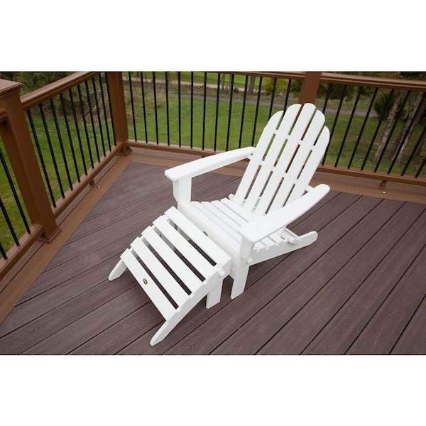 Trex Outdoor Furniture Cape Cod Classic White 2-Piece Folding Plastic Adirondack Chair