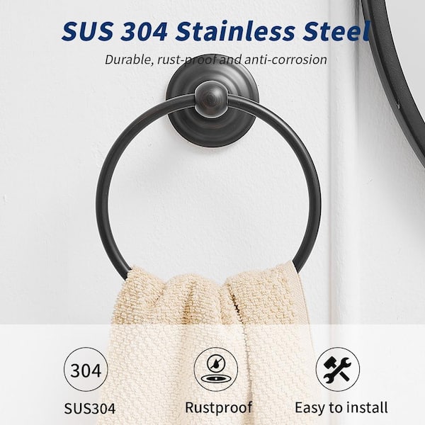 Traditional Wall Mounted Towel Ring Bathroom Accessories Hardware in Oil Rubbed Bronze