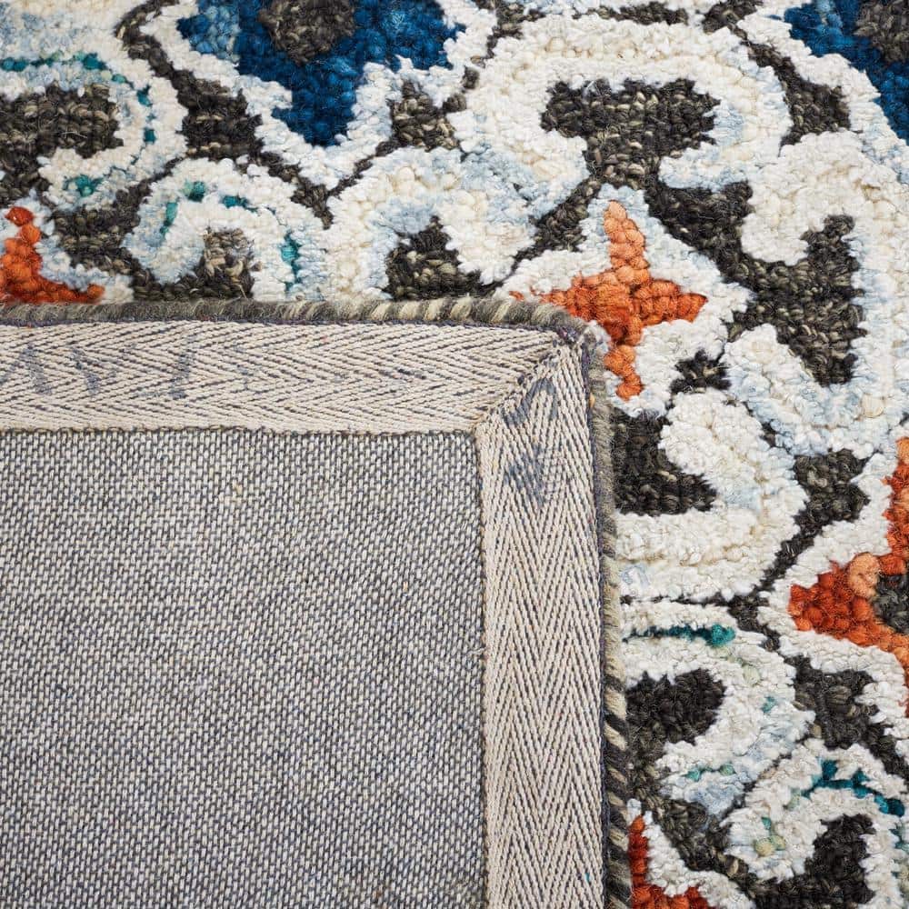 Aspen Blue and Taupe Handmade Wool Area Rug