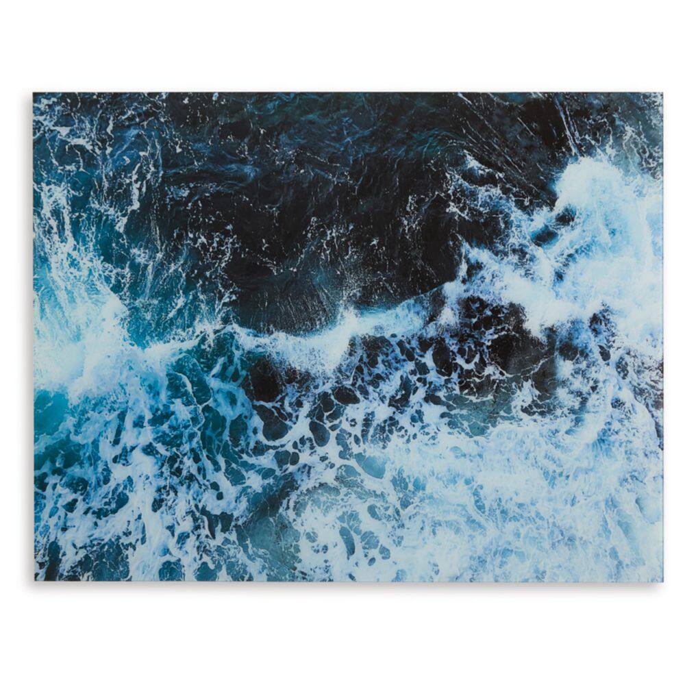 Turquoise Ocean Waves Glass Wall Art, 36" x 48"