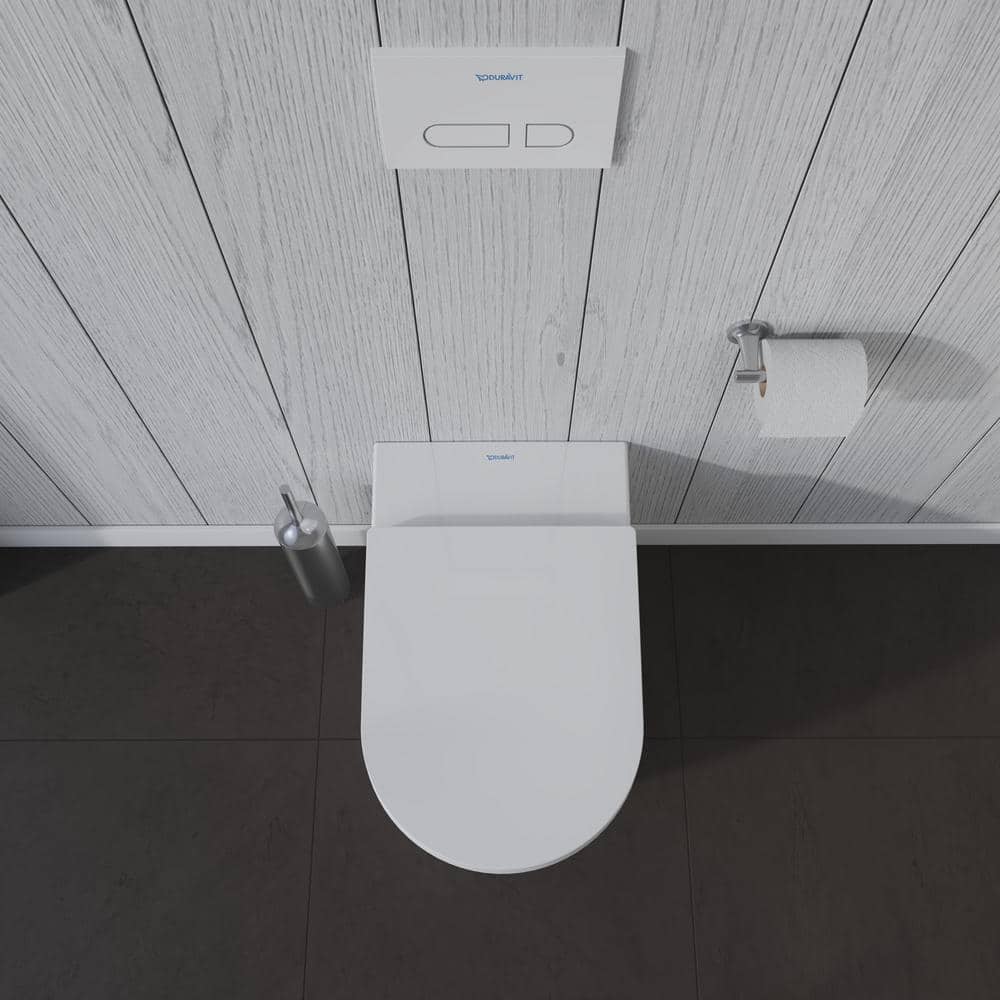 White Vitreous China Elongated One-Piece Dual Flush Toilet