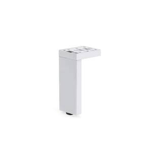 7-7/8 in. (200 mm) Glossy White Adjustable Contemporary Versatile T or L Shaped Furniture Leg