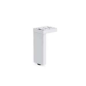 9-27/32 in. (250 mm) Glossy White Adjustable Contemporary Versatile T or L Shaped Furniture Leg