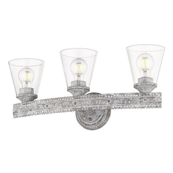 Golden Lighting Ferris OY 5.25 in. 3-Light Oyster Vanity Light