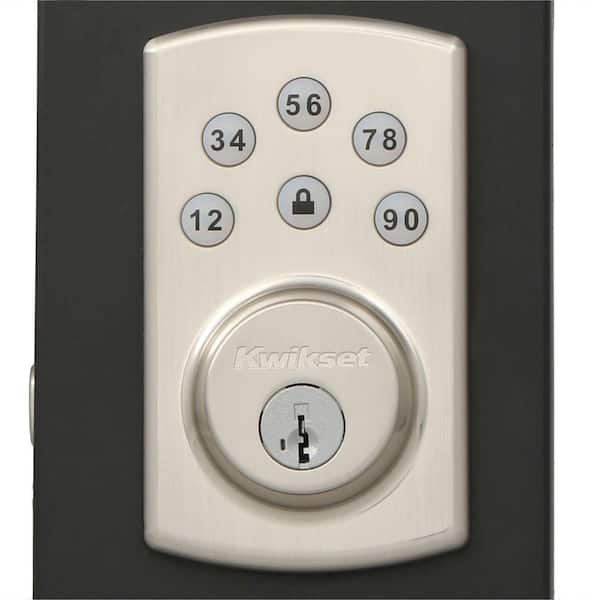 Powerbolt2 Satin Nickel Single Cylinder Electronic Deadbolt Featuring SmartKey Security and Balboa Passage Lever