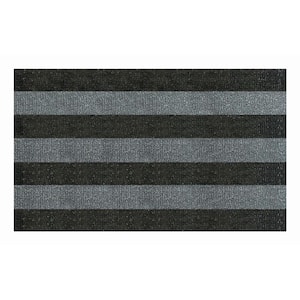 Patio Stripe Charcoal 35.5 in. x 59.5 in. Door Mat