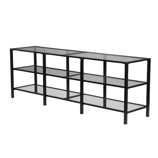 SEI FURNITURE Tyler 70 in. Black TV Stand Fits TV's up to 68 in. with ...