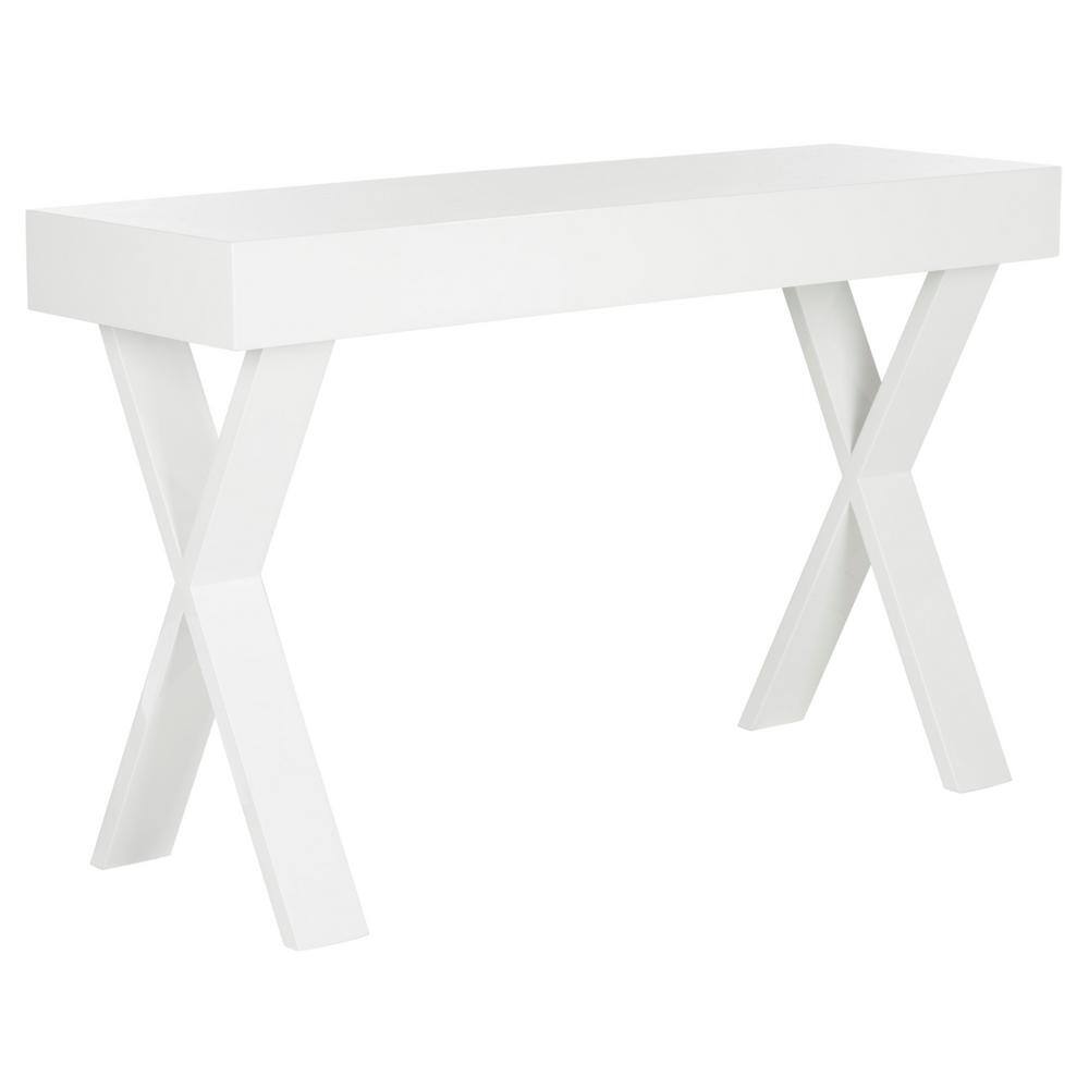 White Lacquer One Drawer Vanity Desk